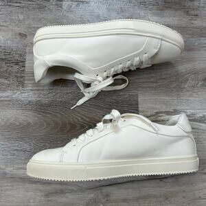 Aldo White Faux Leather Low Top Sneakers Minimalist Everyday Streetwear 10.5 Men